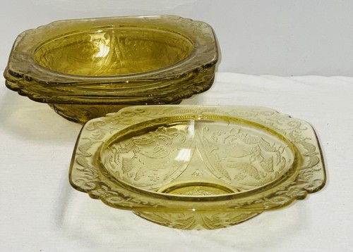 4 Federal MADRID AMBER 7" SOUP BOWLS - Picture 2 of 2