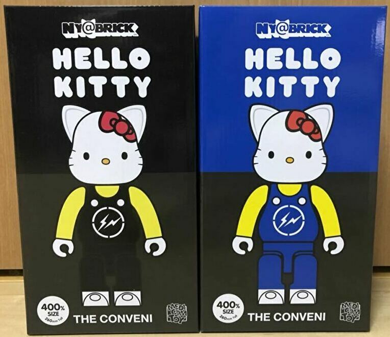 MEDICOM TOY NY@BRICK 400% THE CONVENI HELLO KITTY BLUE / BLACK FRAGMENTDESIGN