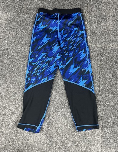 Nike Pro Overdrive Leggings Womens Medium Blue Camo Mid Rise 7/8 Mesh Tight - Picture 2 of 17