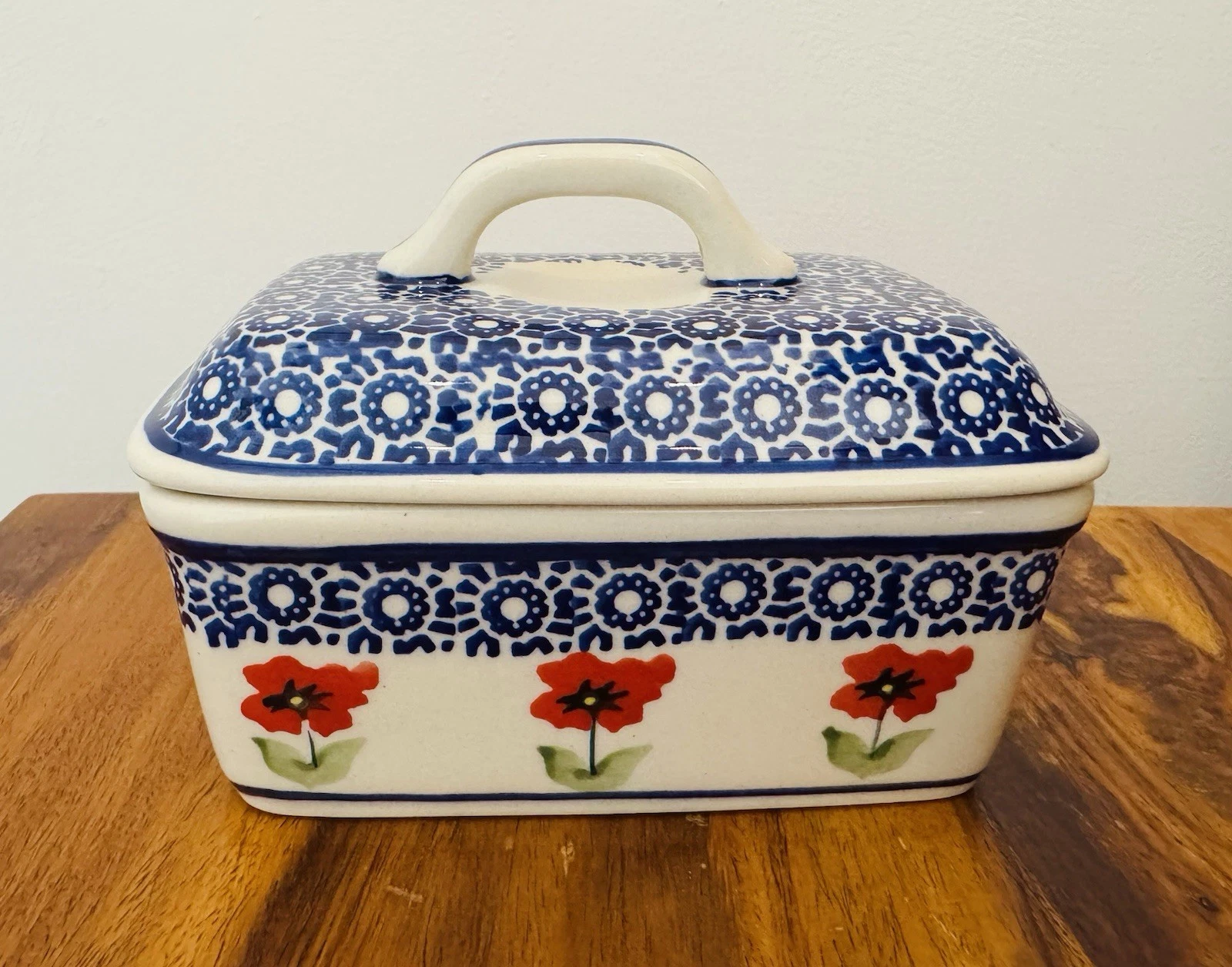 Butter Dish Box Handmade Polish pottery Boleslawiec