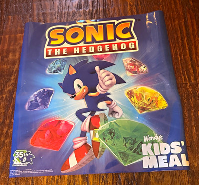 Wendy's Sonic The Hedgehog 35th Anniversary 2026 Window Clinger 12  x 11.5 