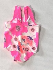 OshKosh Baby Swimsuit 6m Floral Halter Ruffle Shoulder Strap