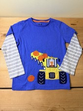 Mini Boden Appliqu  Embroidered LS Shirt Unisex Kids 5-6 Y Halloween Colorful
