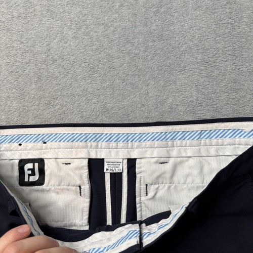 Footjoy Pants Mens 35x30 Blue Athletic Fit Performance Golf Athleisure Chino - Picture 4 of 11