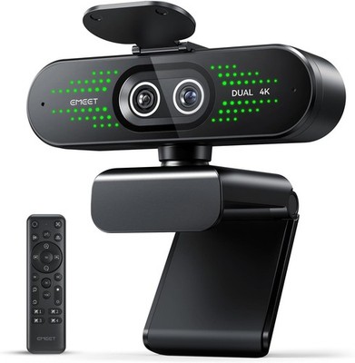 EMEET Nova 4K Dual-Camera Webcam für PC, Weitwinkel- und Teleobjektiv