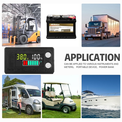 IPX7 Waterproof 12V 24V 36V 48V 60V 72V Golf Cart Voltage Meter Battery Capac... - Picture 6 of 6