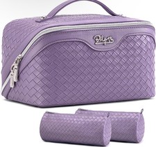 Travel Makeup Bag Cosmetic Bags for Women: Large Capacity 3 Pcs Set Make up Bag