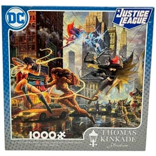 DC Justice League Thomas Kinkade 1000 Piece Puzzle 2019 Ceaco New Sealed