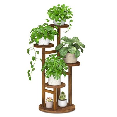 4 Tier Plant Stand Indoor, Tiered Corner Wood Multiple Flower Holder Shelf, T...