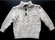 Boys Cat & Jack Heavy Knit Beige Sweater 18 Months