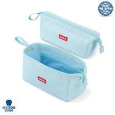 Large Capacity Canvas Pencil Case with Handle Multiple Pockets
