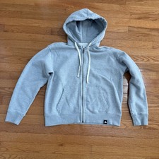 American Giant Women's Lightweight Full Zip Hoodie - Gray - Large - 100 Cotton