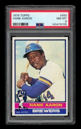 1976 Topps Set-Break #550 Hank Aaron PSA 8 NM-MT