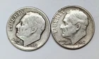 1956 D, 1957 P Roosevelt Dimes 90 % Silver 10 Cents 2 COIN Lot.  Lot #M68