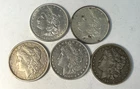 Lot of 5 Mixed date Morgan Silver Dollar - 90% Silver-Jr