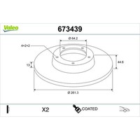 2X Valeo 673439 Bremsscheibe FüR Rover MG 25 200 45 Streetwise 400 MG ZR MG ZS