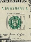 3 Digit Bookends, Near Radar UNC $1 One Dollar, Fancy Serial Number 64599645 — photo 1