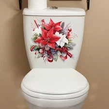 Christmas Flower Animal Toilet Sticker Bathroom Decoration Waterproof Seat Cover