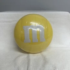 HTF Large Plastic M&M's Candy Dish/Storage Container - COLLECTIBLE - Yellow 6.5"