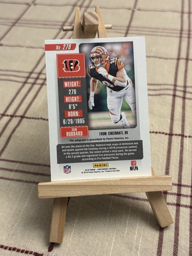 2018 Panini Contenders Sam Hubbard Rookie Ticket Variation Cracked Ice Auto /24 - Picture 2 of 2