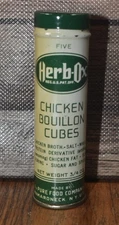 Vintage Herb-Ox Chicken Bouillon Cubes 3/4 Oz Advertising Tin
