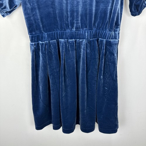 J.Crew Crewcuts Girls Button Waist Velvet Dress Blue Party Preppy Retro 10 NWT - Picture 11 of 14