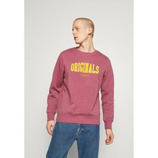 Jack  Jones Originals Pullover Sweatshirt Crew Neck Rose Large mens Garnet