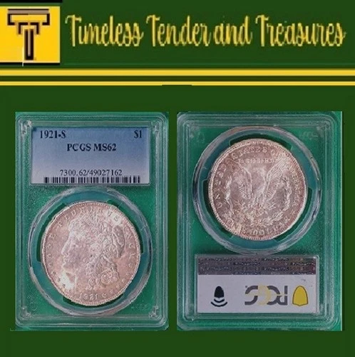1921‑S Morgan Silver Dollar PCGS MS62 • Last‑Year Issue • San Francisco