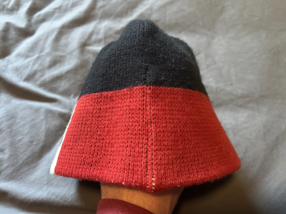 De colección Burton Snowboards Gorro Rojo Negro Invierno Esquí Sombrero Gorra Años 80 EE. UU. Lana Foto 4 de 4