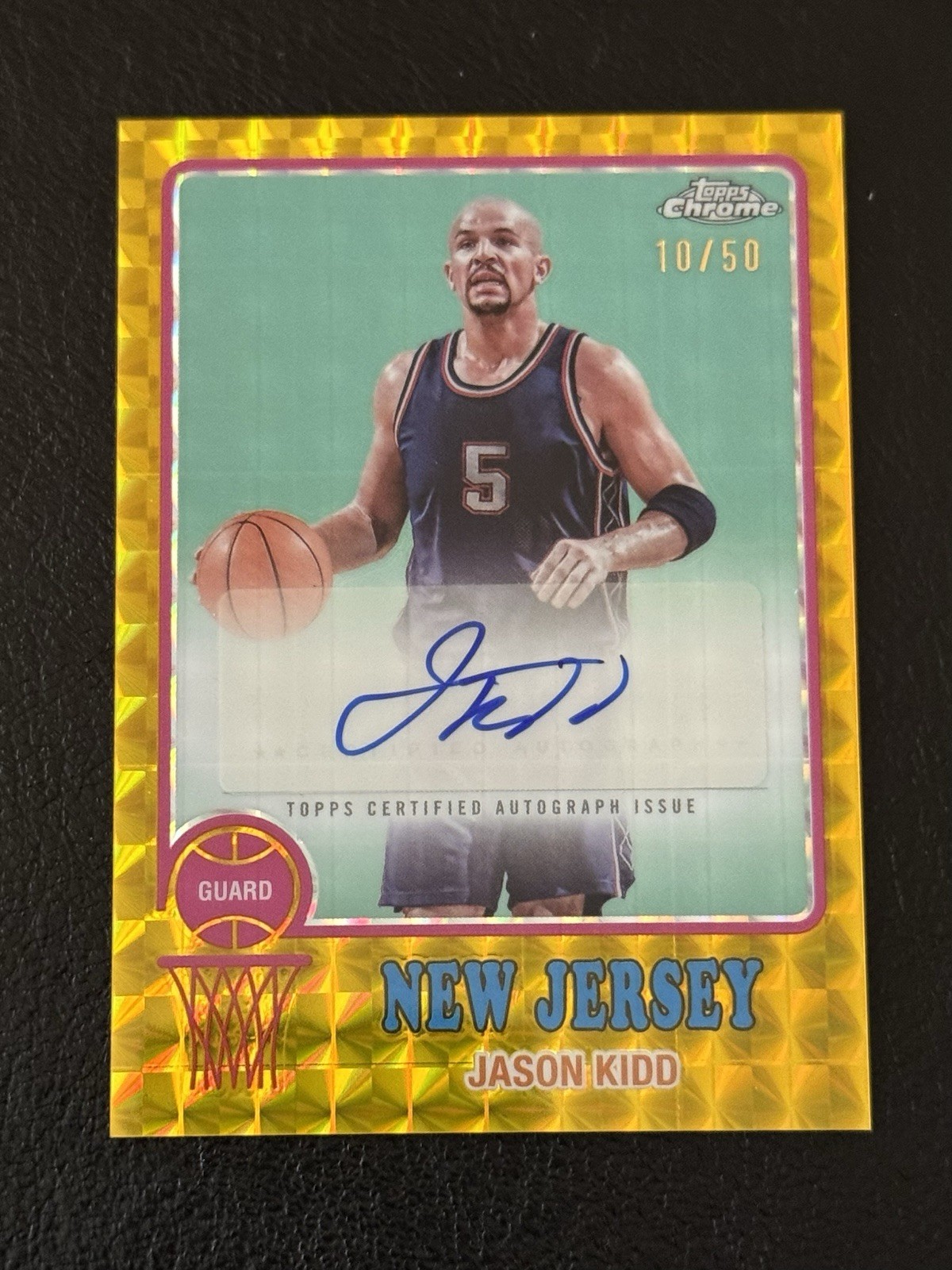 2024-25 Topps Chrome #73TA-JK Jason Kidd 1973 Auto Gold Geometric #/50