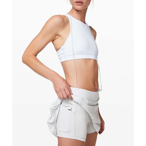 Gonna Lululemon Pace Rival taglia 4 alta nuova senza etichetta gonna bianca con pantaloncini running - Foto 4 di 11