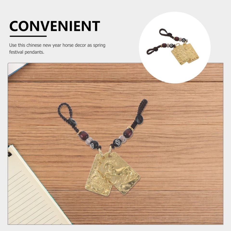 Golden Horse Bag Charm Keychain Chinese Zodiac Feng Shui Pendant | eBay UK