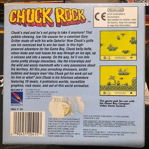 Chuck Rock – Game Boy - mit Anleitung & Übersetzungszettel - Bild 9 von 9