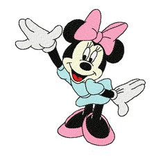 Cute Cartoon Mouse Girl Embroidered Patch 5.3" Iron-On Sew-On Character Applique