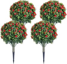 Artificial Topiary Ball Trees Faux Boxwood Plants Outdoor Garden Decor 2/4 Pack