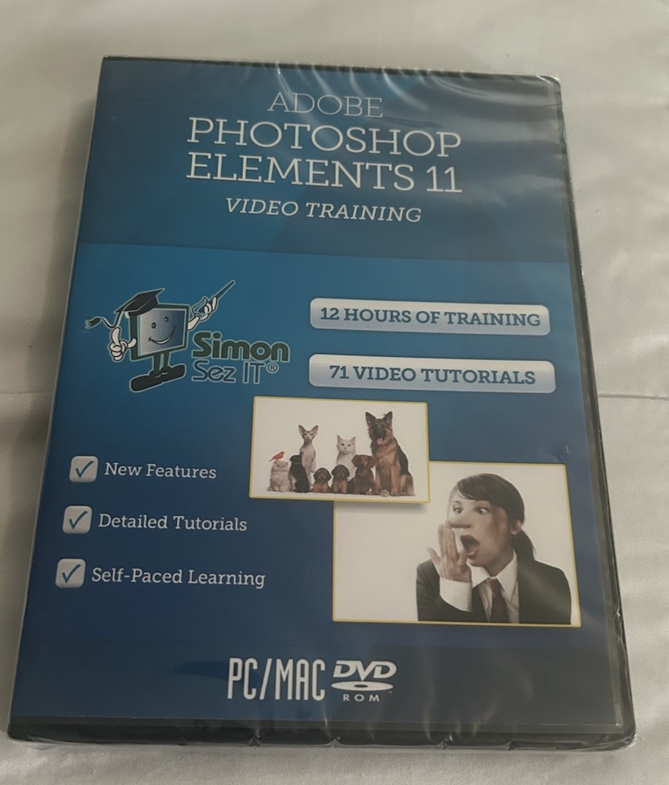 Adobe Photoshop Elements 11 Video Training DVD-ROM Simon Sez IT NEW