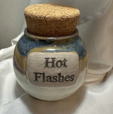 Tumbleweed Pottery Hot Flashes Fund Coin Bank 5-inch Vintage Ceramic Jar