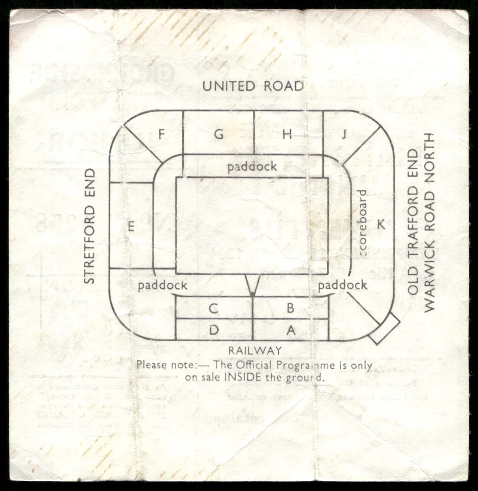 Biglietto 1984 Manchester United vs Juventus Cup Winners Cup 38476 - Immagine 2 di 2