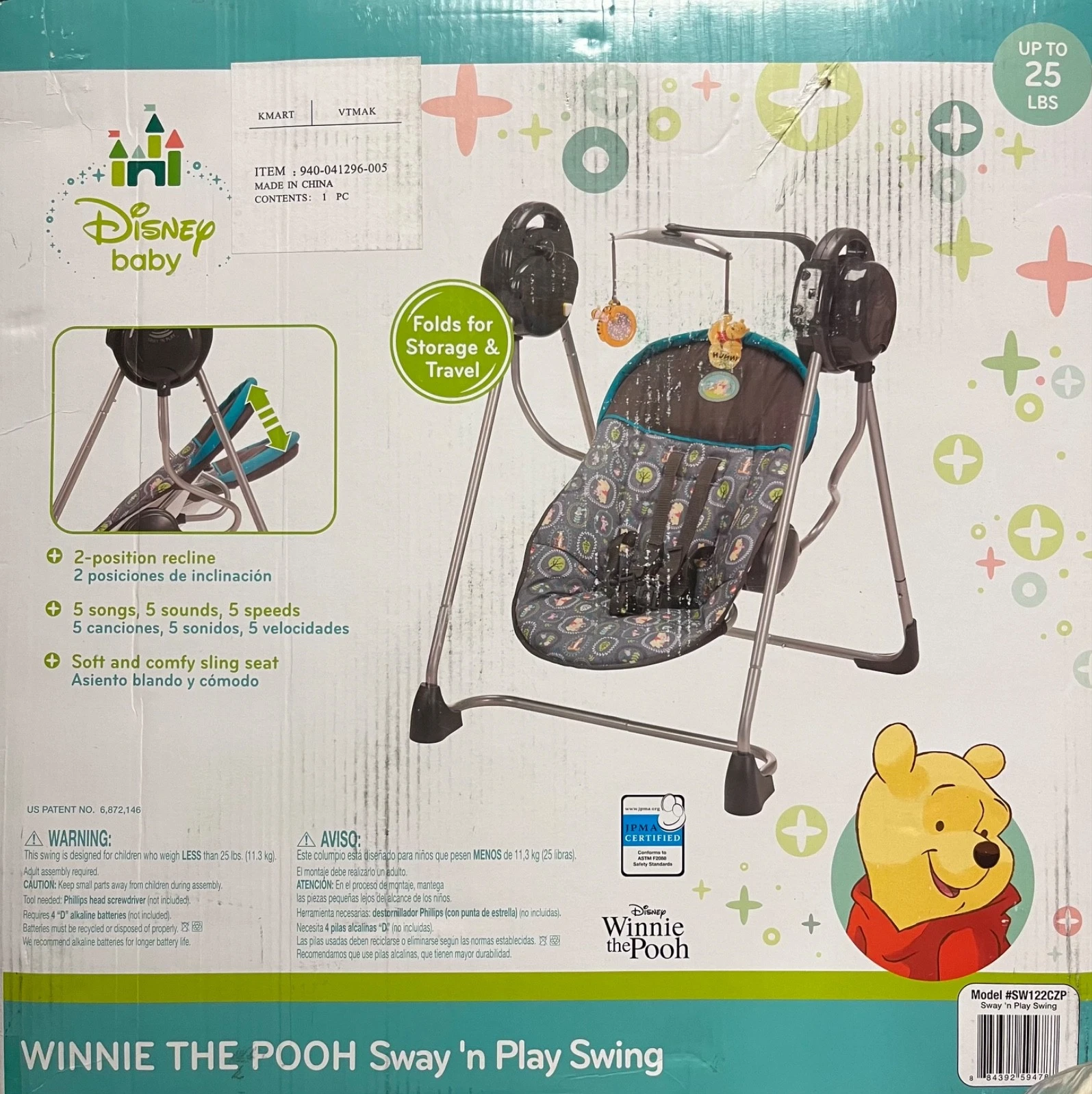 Disney Baby Winnie the Pooh Sway 'n Play Swing
Opens in a new window or tab