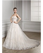 elegant strapless ball gown wedding dress