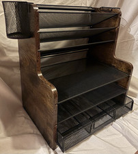 Metal Mesh Desktop Organizer with Letter Tray...