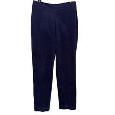 TALBOTS PETITES Navy Blue Velvet Stretch Pants Women's Size 4P