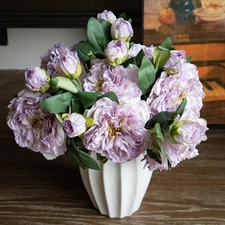 Silk Peony Fake Flowers Large Long Stem Plants for Decoration Home Decor Livi...