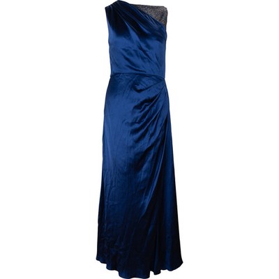 Christian Dior Blue Silk Embellished Gown Dress (IT44 / DE38)