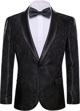 Barry Wang Blazer for Men, Subdued Black, Size 2XL