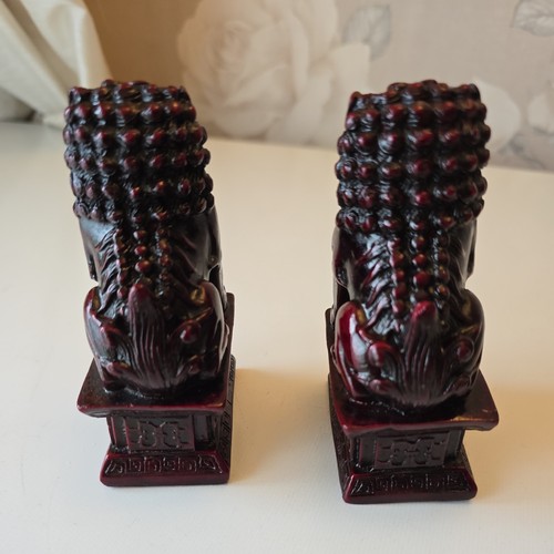 Pair Of Chinese Foo Dog Statues 4.5" - Picture 5 of 7