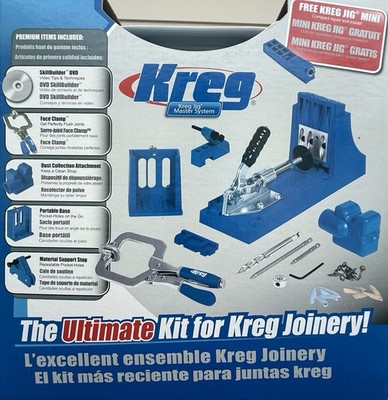 Kreg Jig Master System Pocket Hole Joinery Jig Kit for Drilling, Blue