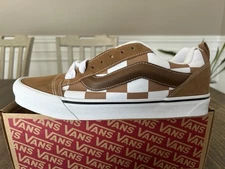 VANS Knu Skool OG 2023 Mens Sneakers Wheat Mega Check Brown VN000CRPBRO