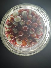 10x 5/8" Jabo Classics Marbles Lot Oxblood, White Non-UV