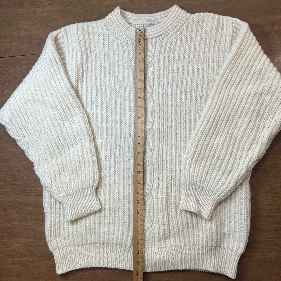 Suéter De Colección Bonner Ireland Telar a Mano Crema Pescador Lana XL Para Hombre Pesado Cálido Foto 4 de 4